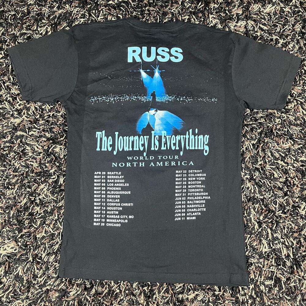 Russ The Journey Is Everything Tour Black T Shirt Adult Sz M New